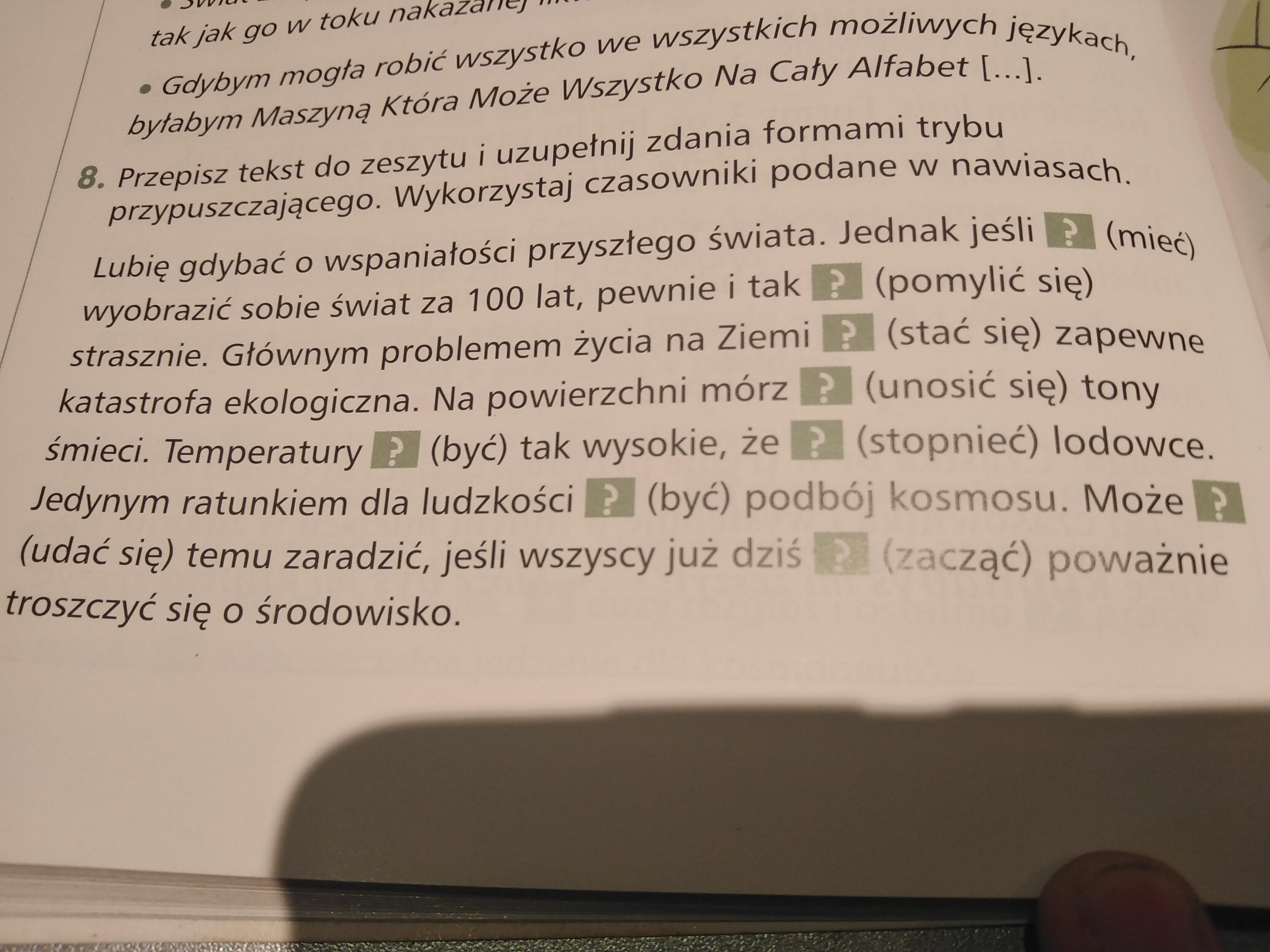 Przepisz Do Zeszytu Zdania W Ktrych Podmiot Wystpi W Dopeniaczu - question Uzupełnij Tekst W Tym Celu Wykorzystaj Odpowiednie Cytaty Z Książki