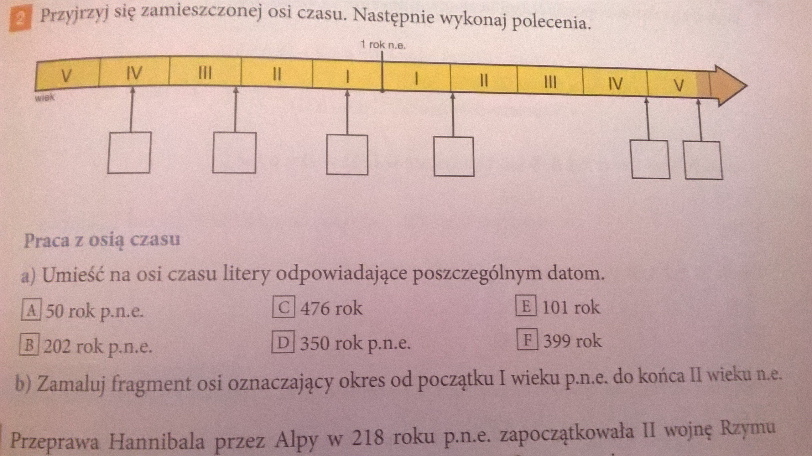 Przyjrzyj się zamieszczonej osi czasu. Następnie wykonaj polecenia Sprawdzian Z Chronologii Klasa 5
