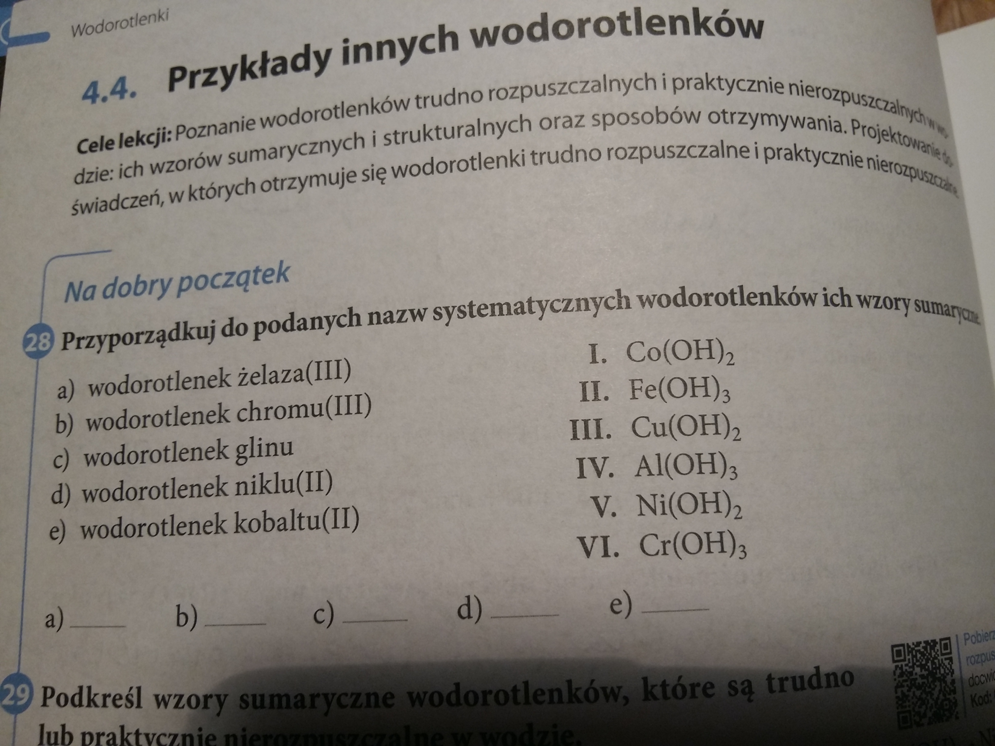 Przyporządkuj do podanych nazw systematycznych wodorotlenków i ich Napisz Wzory Sumaryczne Tlenków O Podanych Nazwach Systematycznych