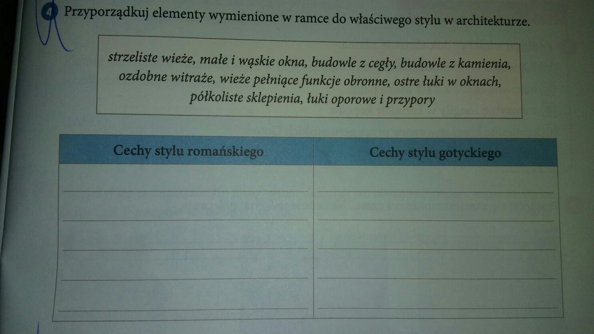 Przyporzadkuj Elementy Wymienione W Ramce Do Wlasciwego Stylu W Architekturze