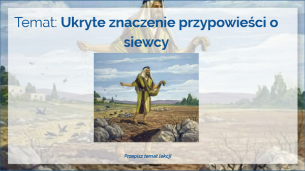 przypowieść o siewcy Przypowieść O Siewcy Znaczenie Dosłowne I Przenośne