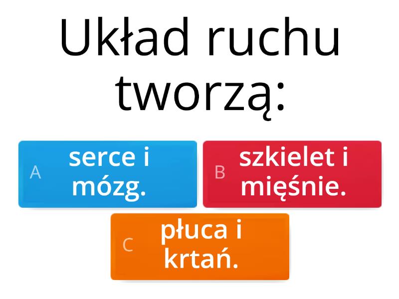 Przyroda kl. 4 dział 4 - Szkielet i mięśnie umożliwiają ruch. - Test Test Przyroda Klasa 4 Dzial 4