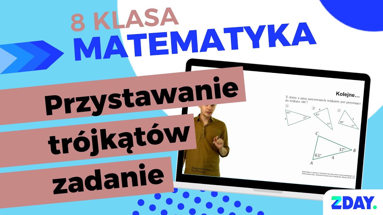 Przystawanie trójkątów - zadanie | Matematyka 8 klasa - YouTube Trojkaty I Czworokaty 8 Klasa