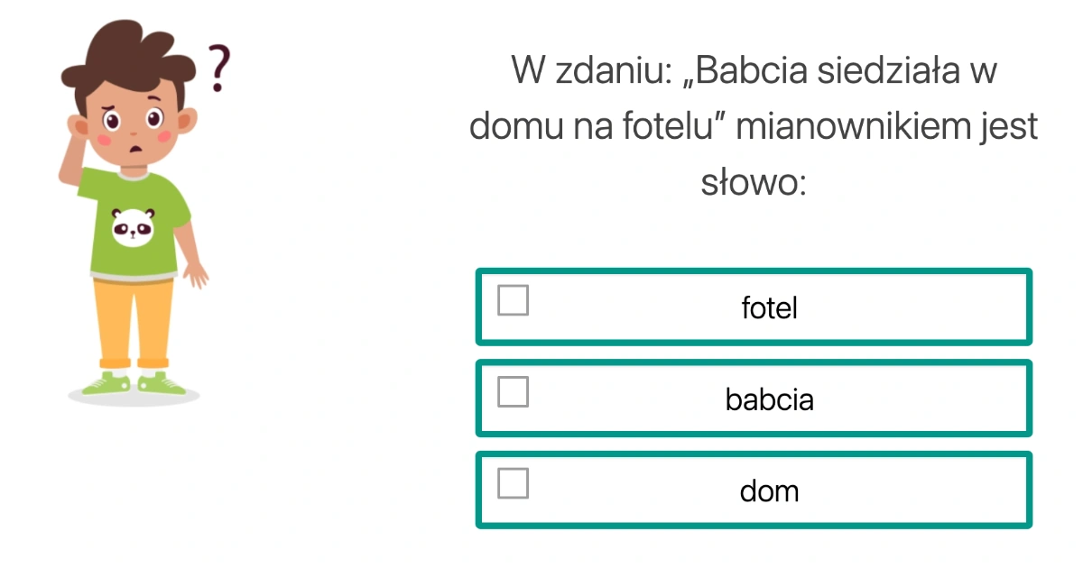Quiz: Odmiana rzeczownika przez przypadki dla klas 4, 5, 6 Odmiana Przez Przypadki ćwiczenia Online