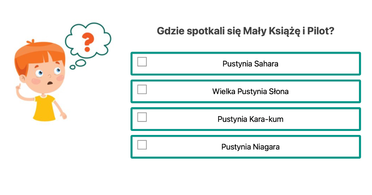 Quiz / test z lektury Mały Książę dla uczniów klasy 7 i 8 Maly Ksiaze Test Z Lektury Z Odpowiedziami