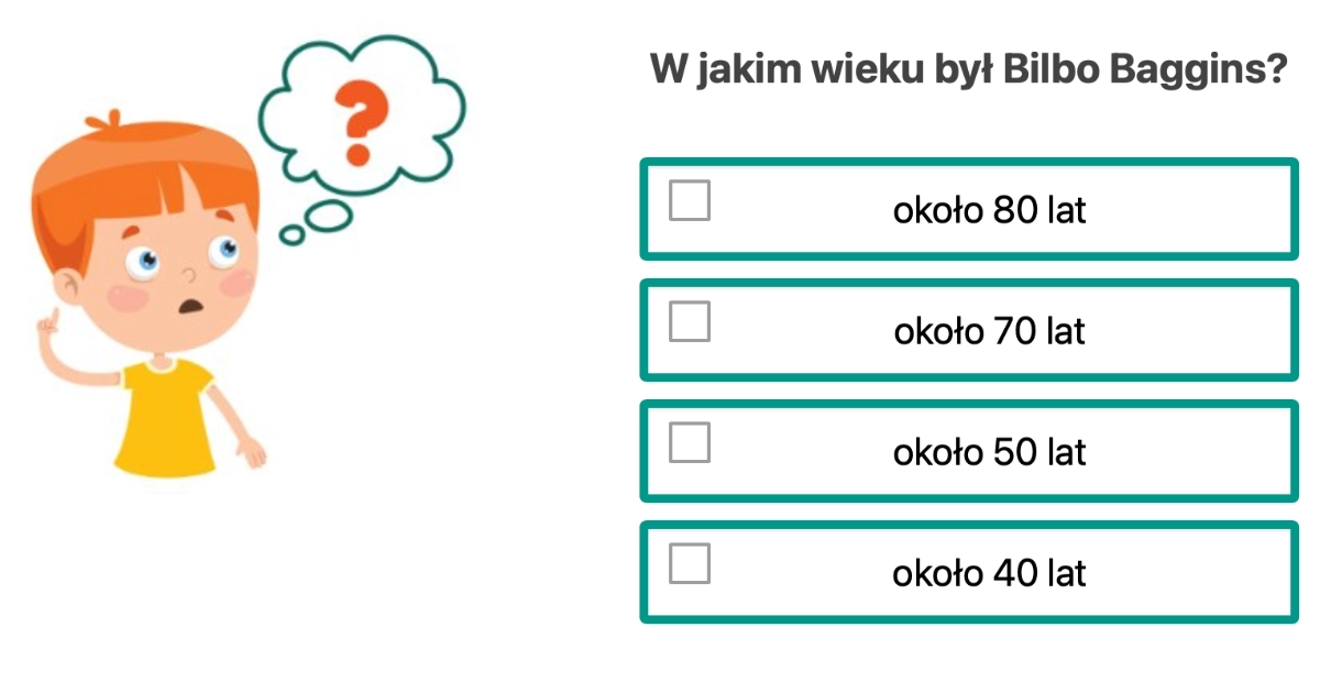 Quiz z lektury: Hobbit, czyli tam i z powrotem dla klas 4, 5, 6 Test Sprawdzający Dla 6 Klasy Hobbit Tam Iz Powrotem Pdf