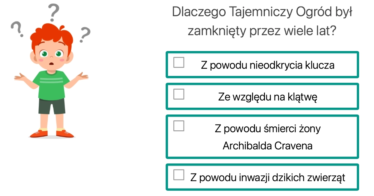 Test Z Lektury Tajemniczy Ogrd Odpowiedzi