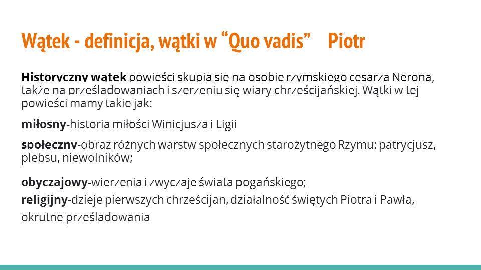 “Quo vadis” Fabuła, akcja, wątek ppt pobierz Charakterystyka św Piotra Quo Vadis