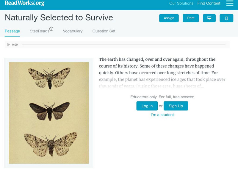Read Works: Naturally Selected to Survive Activity for 7th Grade Readworks Naturally Selected To Survive Answer Key