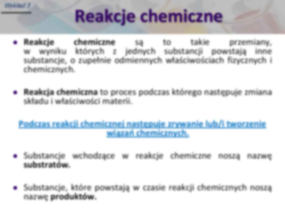 Reakcje Chemiczne Sprawdzian Wiązania I Reakcje Chemiczne