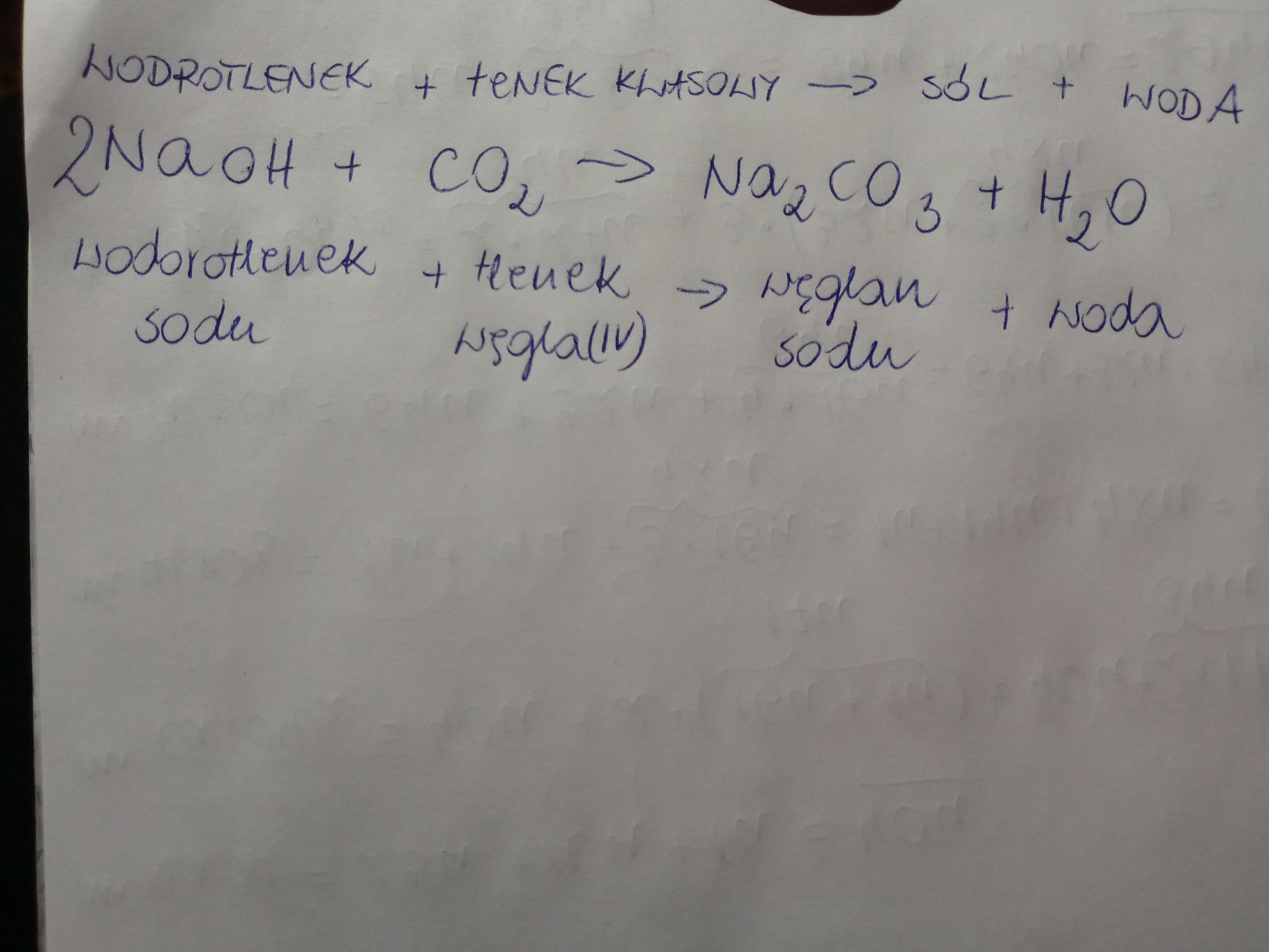 Reakcje wodorotlenkow metali z tlenkami niemetali NaOH+CO2 STRZALKA Reakcje Wodorotlenkow Metali Z Tlenkami Niemetali