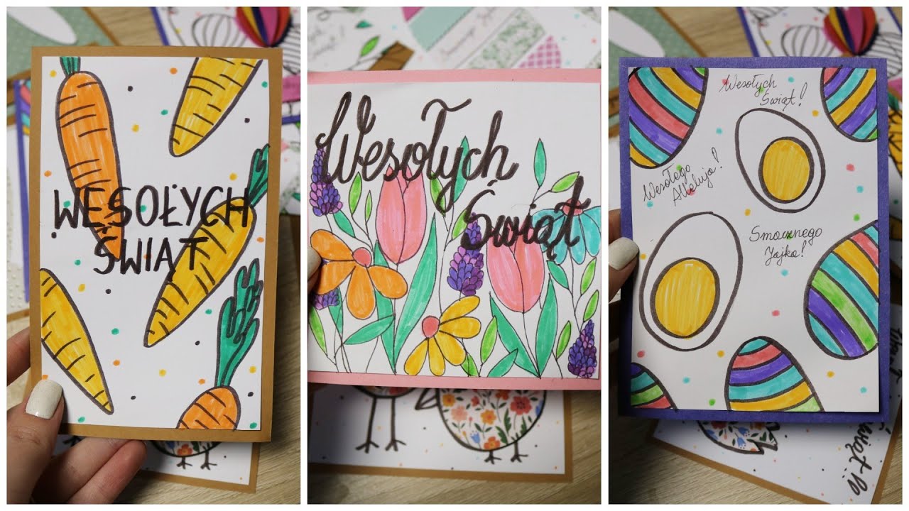 Ręcznie robione kartki wielkanocne | DIY Easter cards - YouTube Kartki Wielkanocne Recznie Robione Youtube