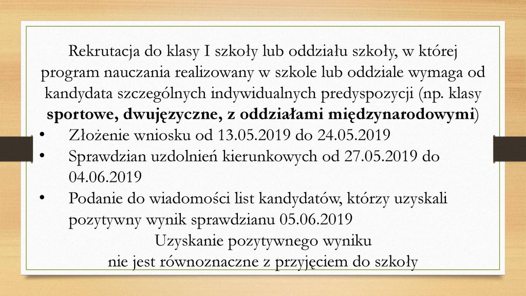 Rekrutacja do szkół ponadpodstawowych 2019/ ppt pobierz Przykładowy Wzór Odwołania Od Wyników Rekrutacji Do Liceum