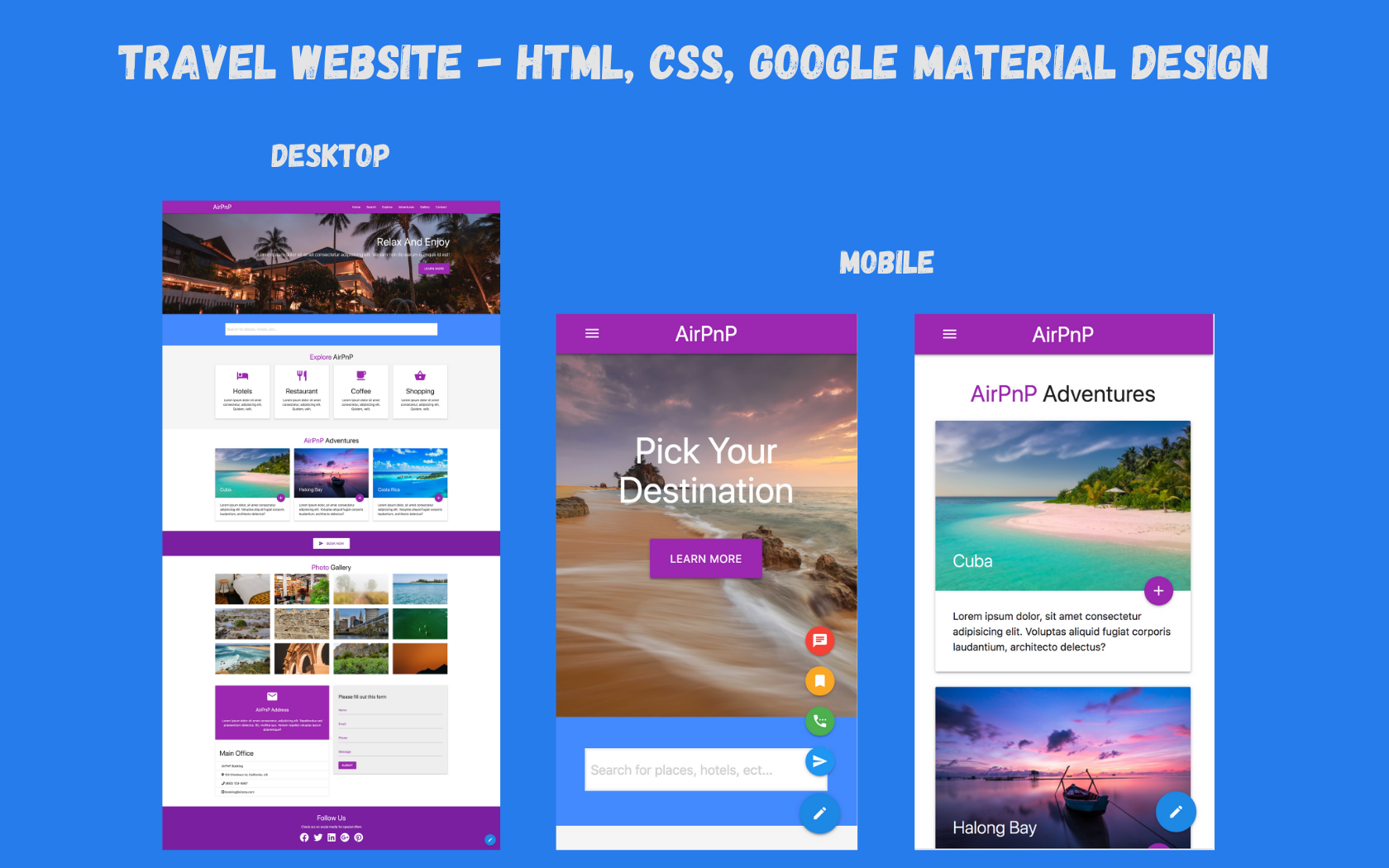 Travel Website With Html And Css