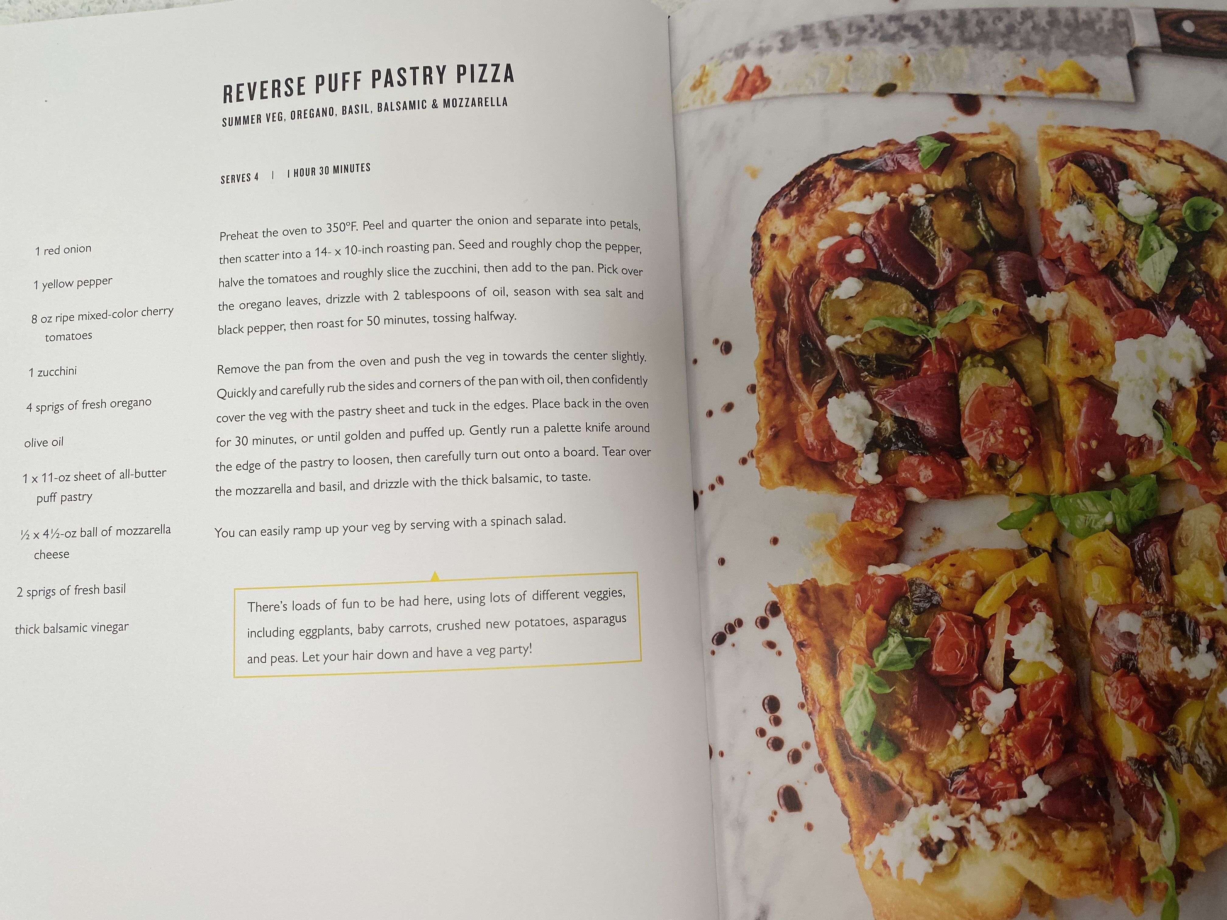 Reverse Puff Pastry Pizza Recipe from Jamie Oliver Ultimate Veg Jamie Oliver Veg Puff Pastry Pizza