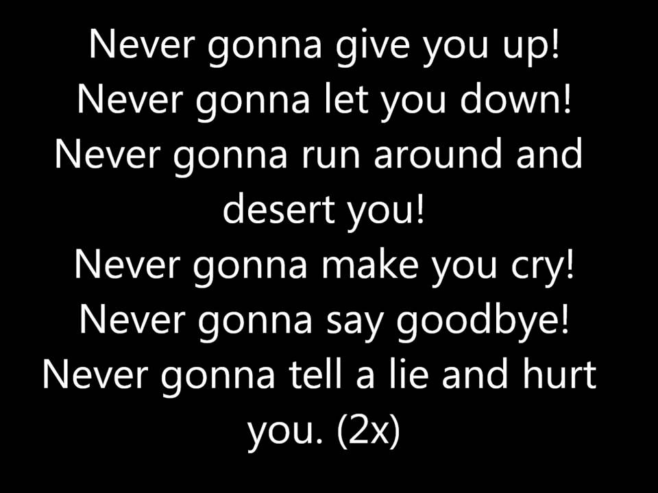 Rick Astley Never Gonna Give You Up Lyrics Tekst Never Gonna Give You Up
