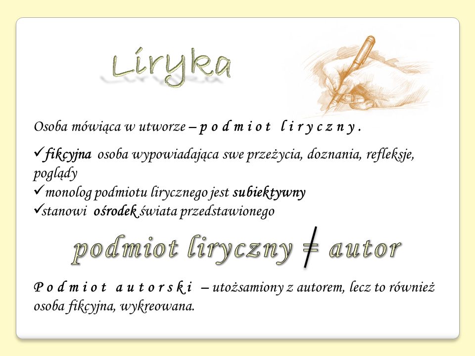 Rodzaje i gatunki literackie - ppt pobierz Uzupełnij Notatkę W Utworze Podmiot Liryczny Przedstawia Wprost
