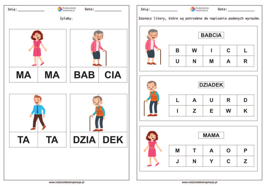 Rodzina - karty pracy do druku za darmo (PDF) Karty Pracy Klasa 2 Do Druku Za Darmo