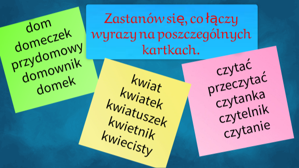 Tworzenie Rodziny Wyrazw Klasa 3