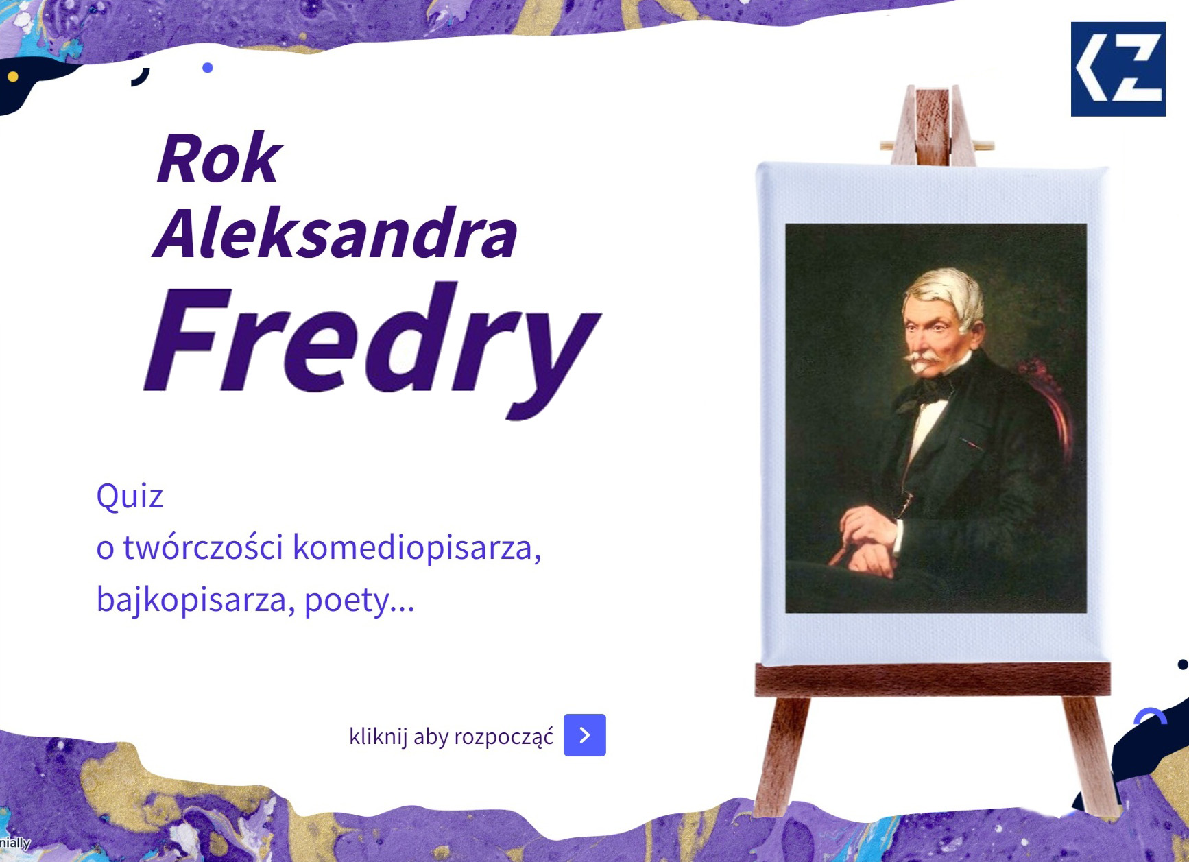 „Rok Aleksandra Fredry” – Quiz – Książnica Zamojska im. Stanisława Test Sprawdzający Znajomość Zemsty Aleksandra Fredry