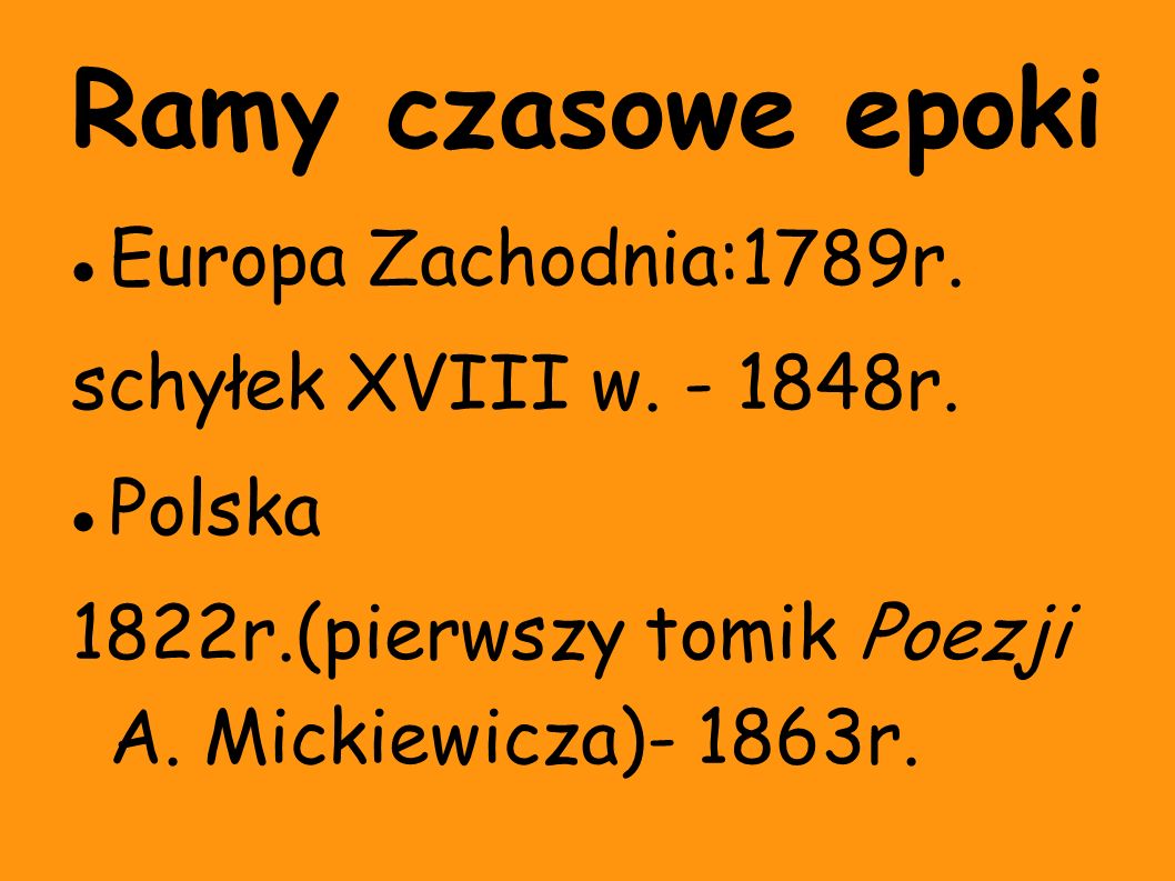 Romantyzm. - ppt pobierz Romantyzm W Europie Ramy Czasowe