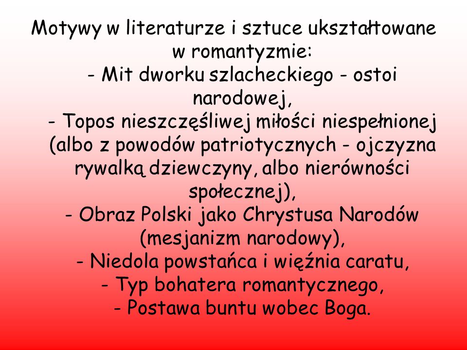 Romantyzm. - ppt video online pobierz Motyw Dworku Szlacheckiego W Literaturze