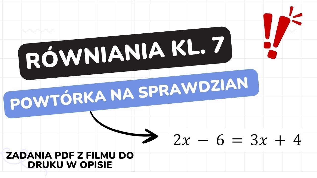 Równania - klasa 7 - GWO - Matematyka z plusem - sprawdzian - pdf w Sprawdzian Z Dzialu 7