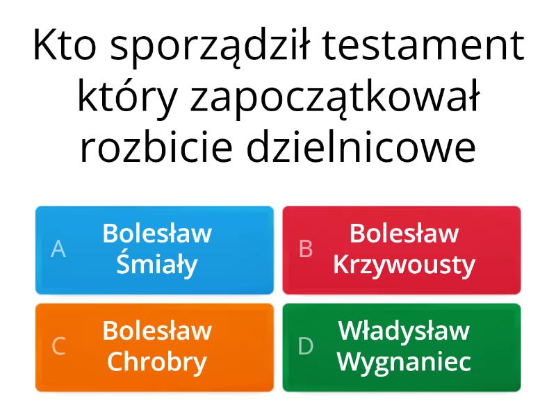 Test Rozbicie Dzielnicowe Klasa 5
