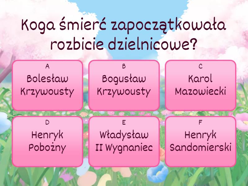 Rozbicie dzielnicowe - Test Test Rozbicie Dzielnicowe Klasa 5