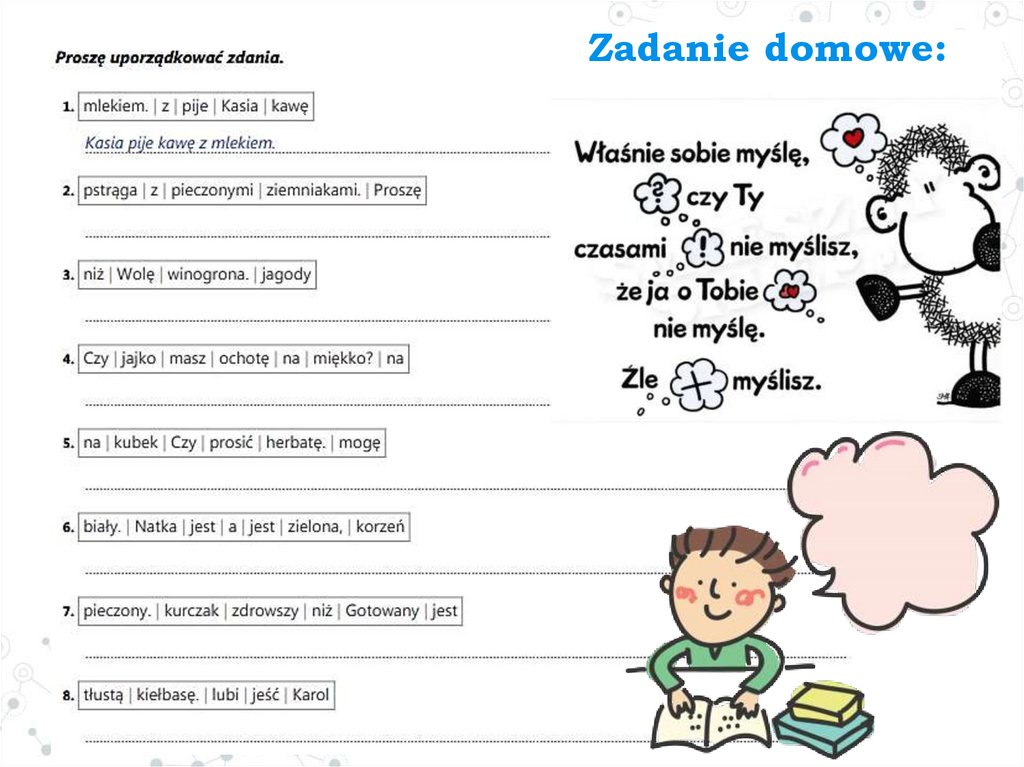 Rozgrzewka. Zadanie domow - презентация онлайн Język Polski Klasa 4 ćwiczenia Online