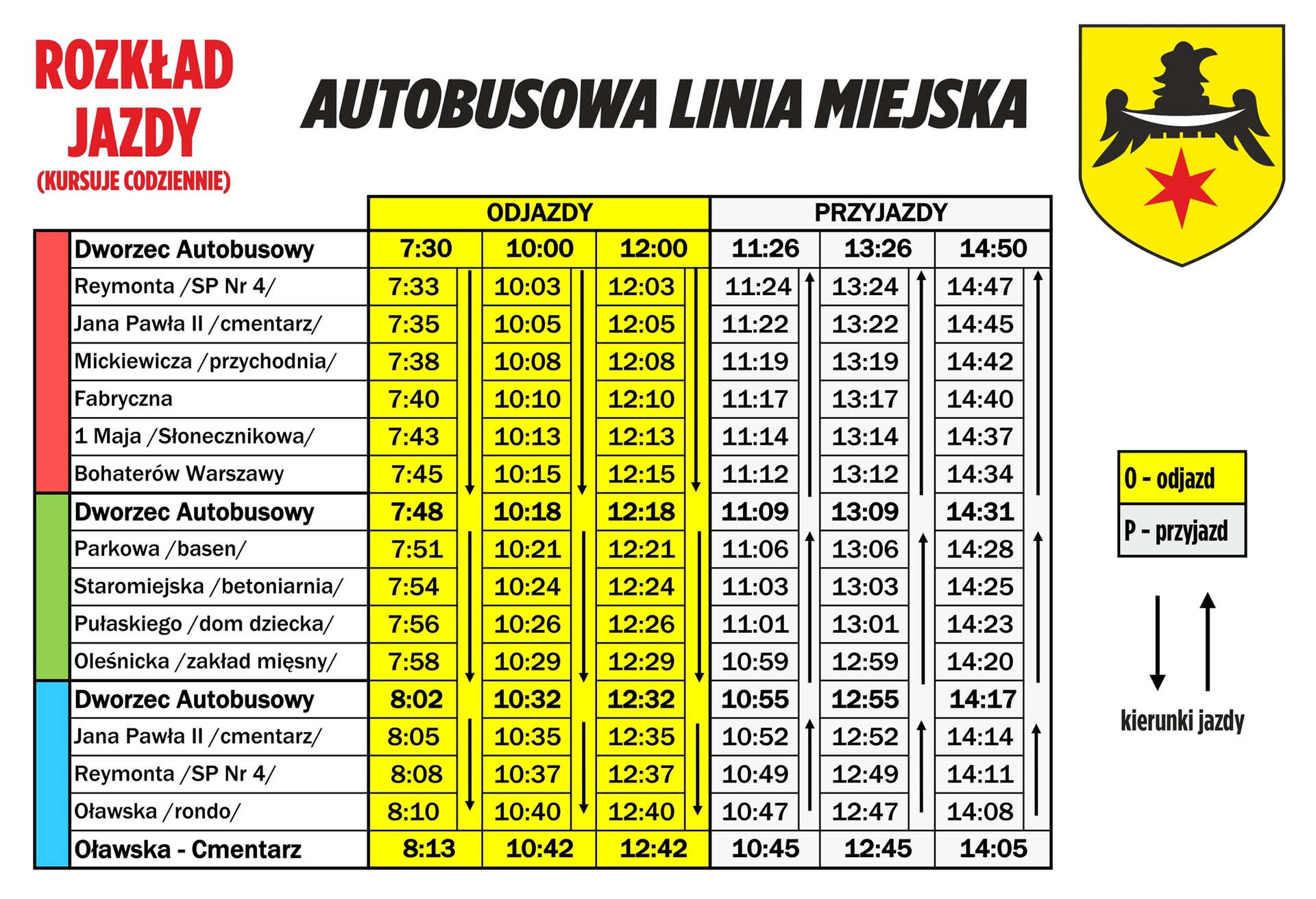 Rozkład jazdy autobusowej linii miejskiej - Urząd Miejski w Namysłowie Rozklad Jazdy Bus Kacper Piotrkw Belchatw
