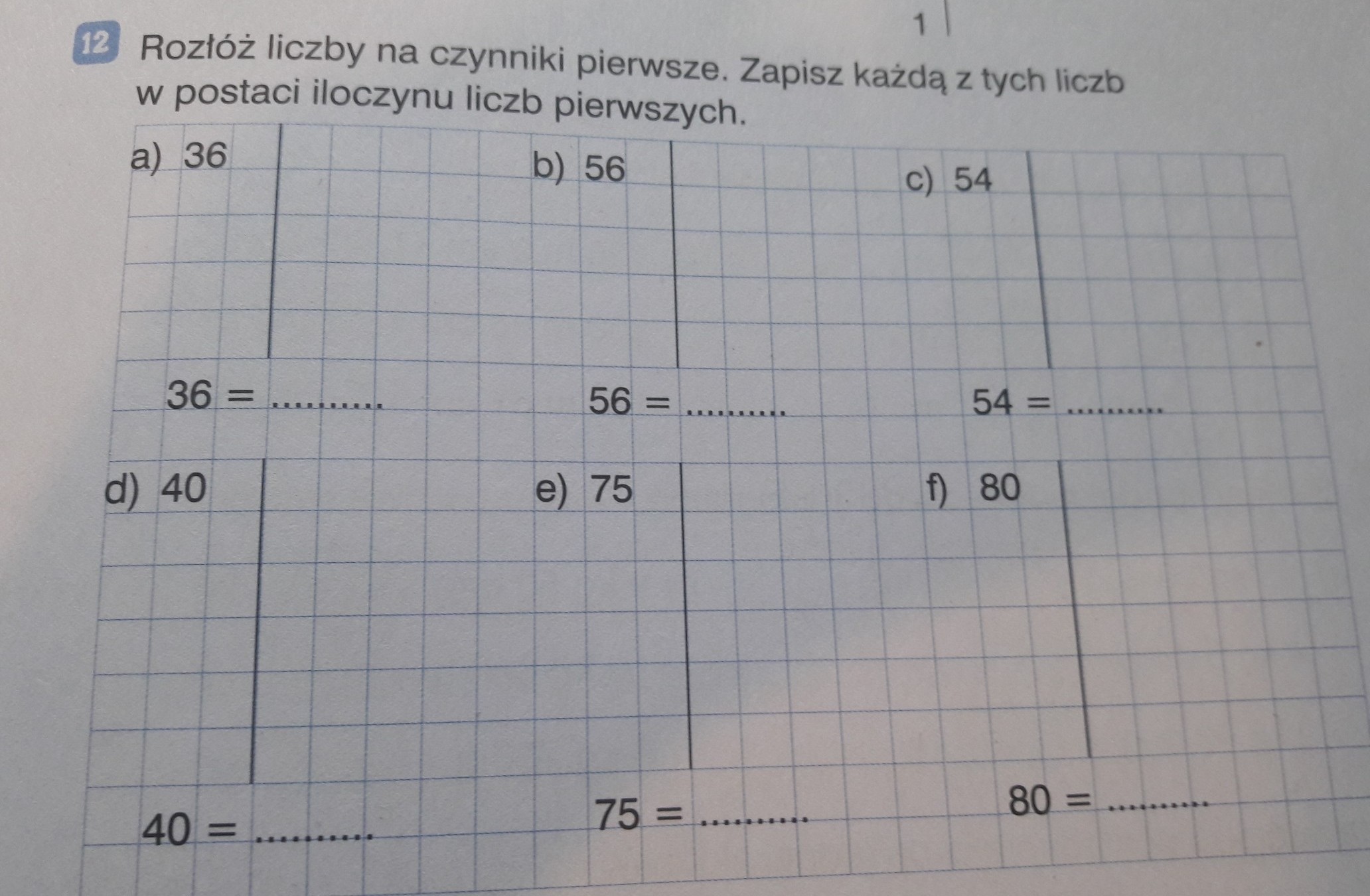 Sprawdzian Z Matematyka Klasa 5 Rozkład Liczby Na Czynniki Pierwsze