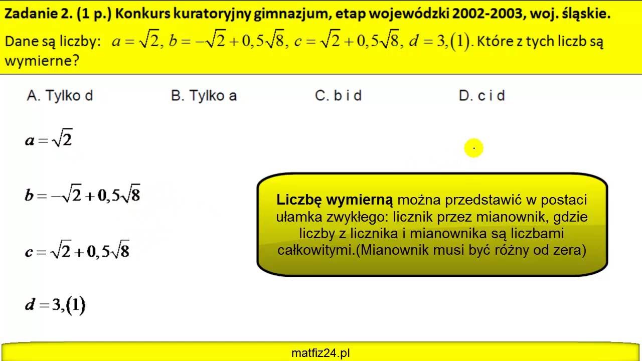 Rozpoznaj liczby wymierne | MatFiz24.PL - YouTube Liczby Wymierne