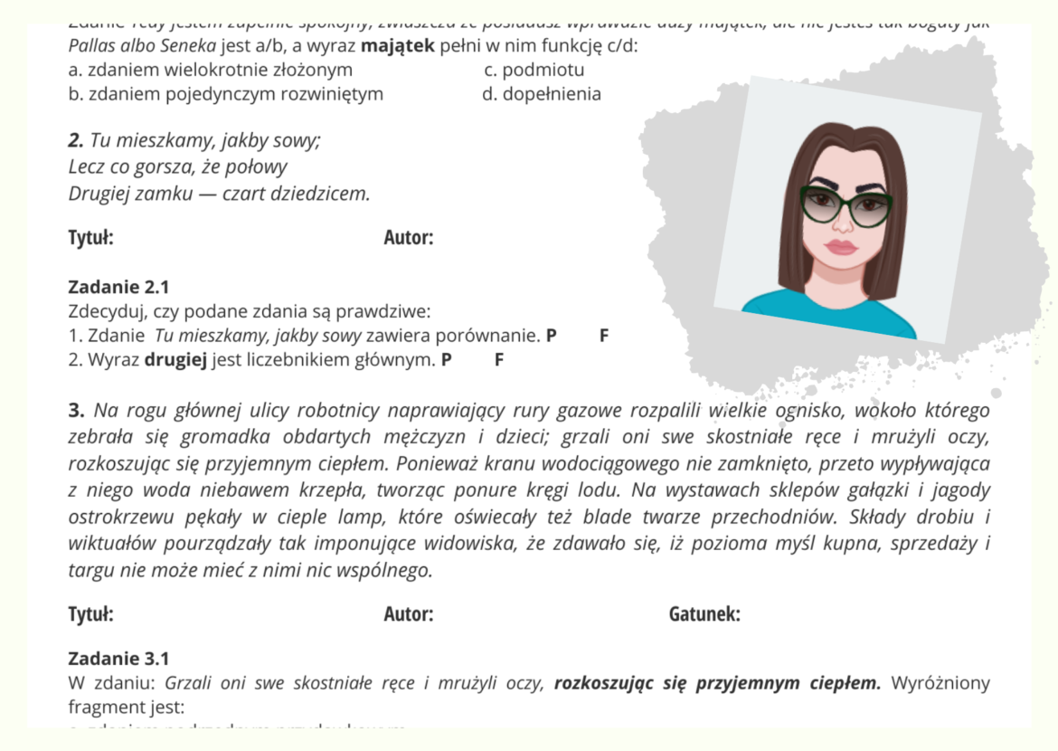 Srodki Stylistyczne Sprawdzian Klasa 5