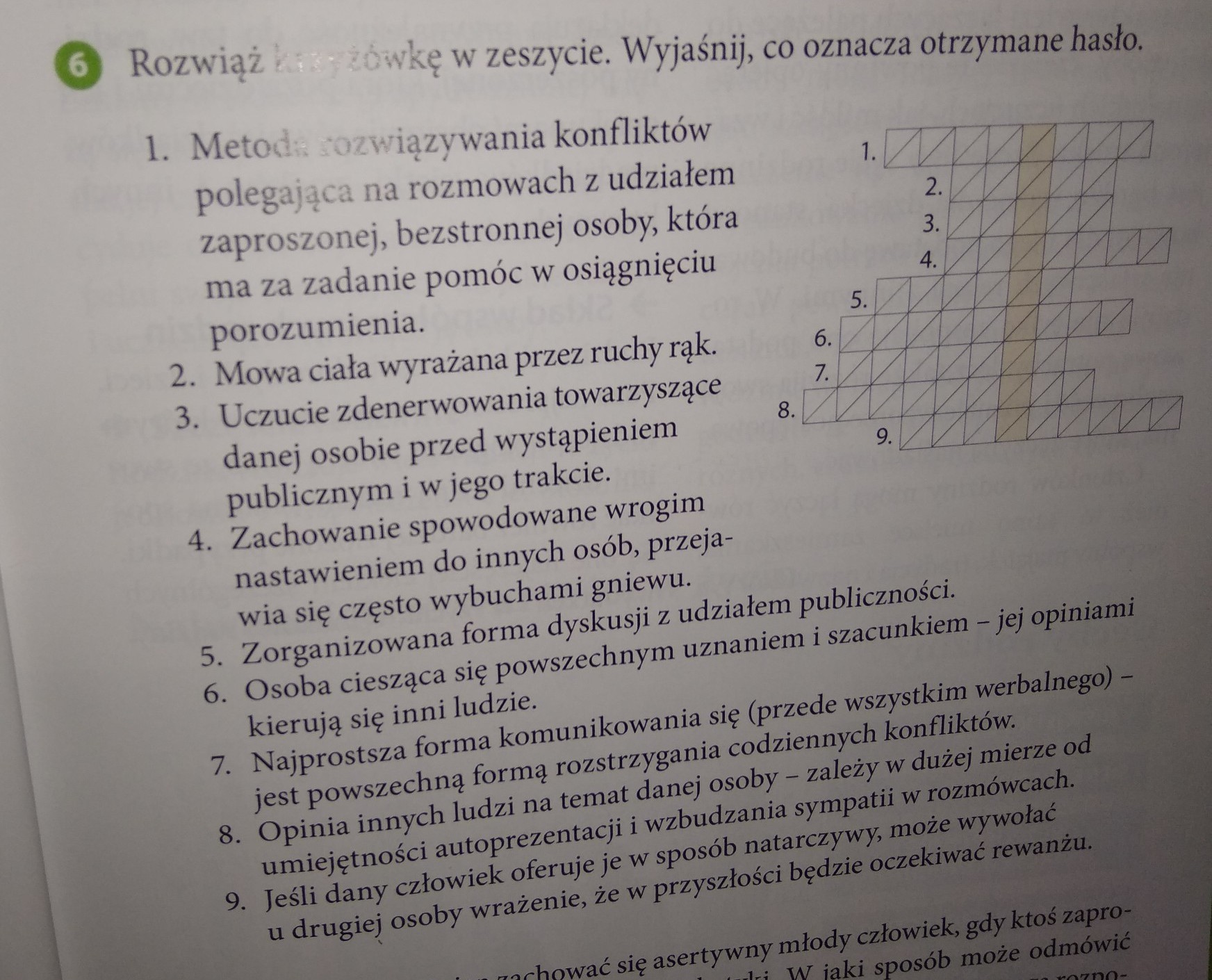 Rozwiaz Krzyzowke W Zeszycie Wyjasnij Co Oznacza Otrzymane Haslo Wos