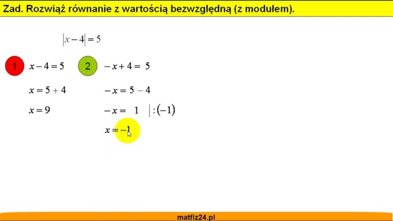 Rozwiąż równanie z wartością bezwzględną |x-4|=5 - Matfiz24.pl - YouTube C++ Zadania Z Rozwiązaniami Pdf