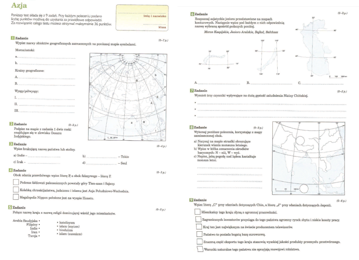 Sprawdzian Azja Scribd