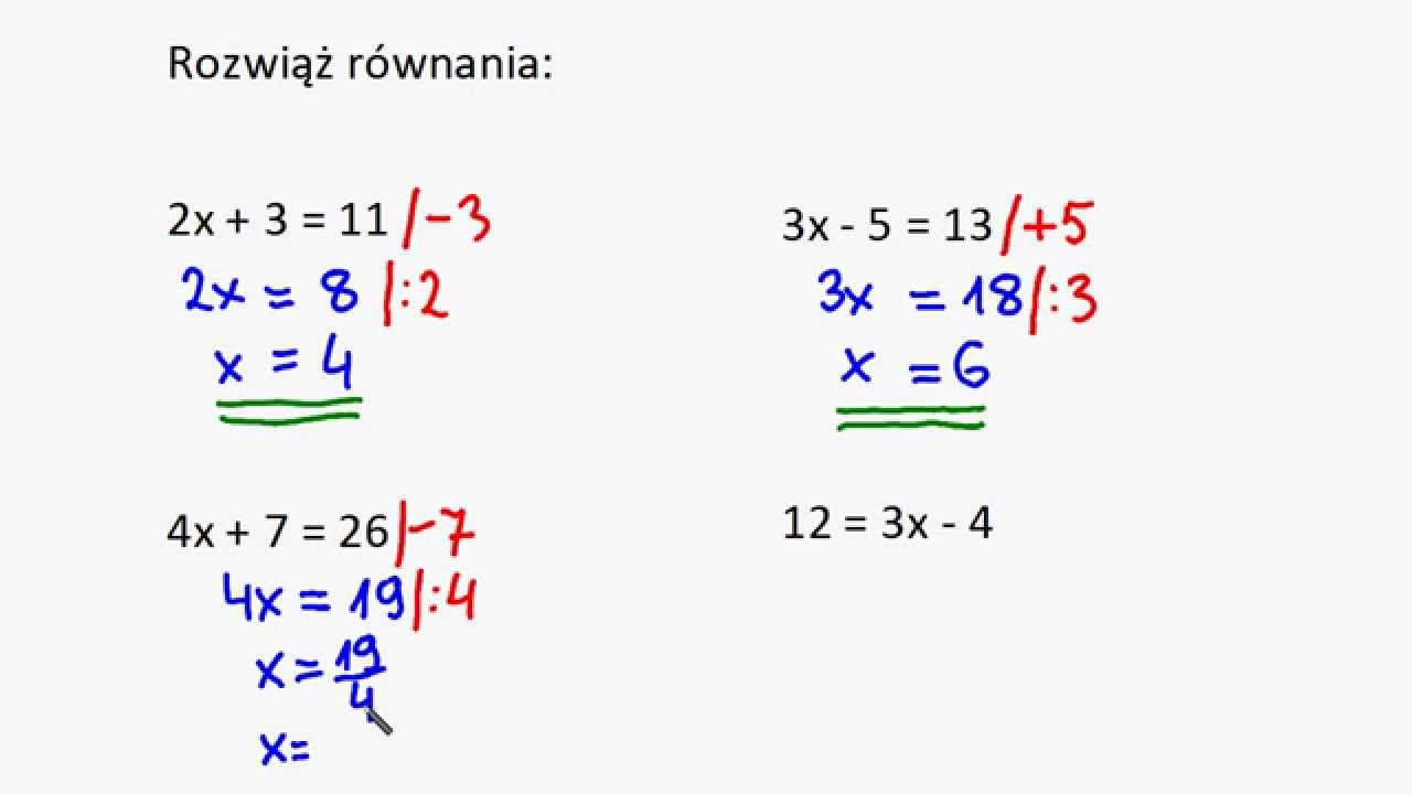 Rozwiązywanie równań (1) - YouTube Rozwiazywanie Rownan Metoda Rownan Rownowaznych