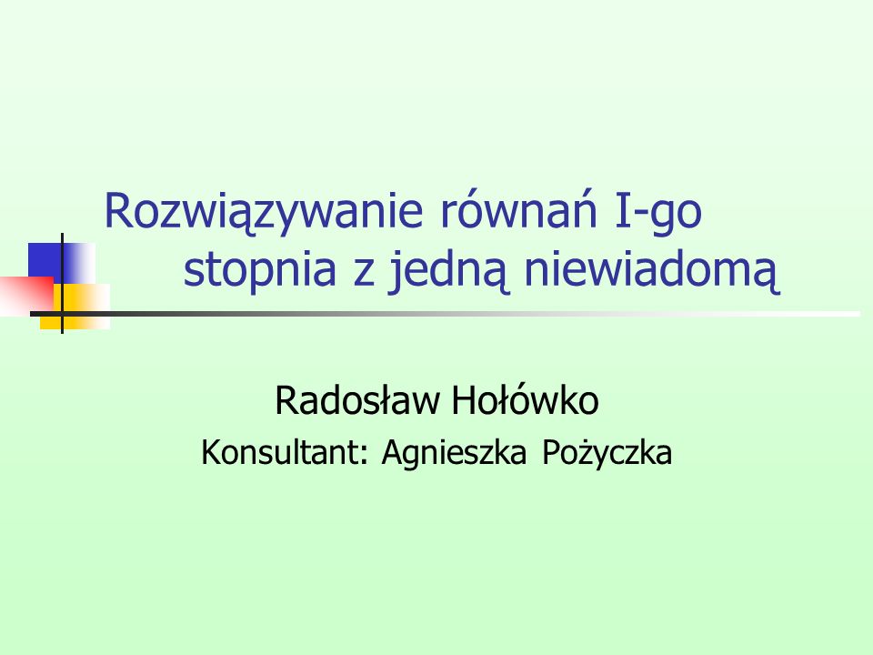 Równania 1 Stopnia Z Jedną Niewiadomą