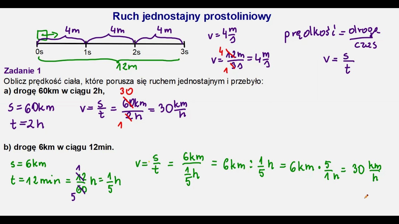Ruch Jednostajny Prostoliniowy Zadania Klasa 7 Pdf