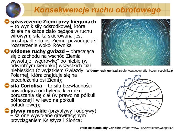 Wymien Nastepstwa Ruchu Obrotowego I Obiegowego Ziemi