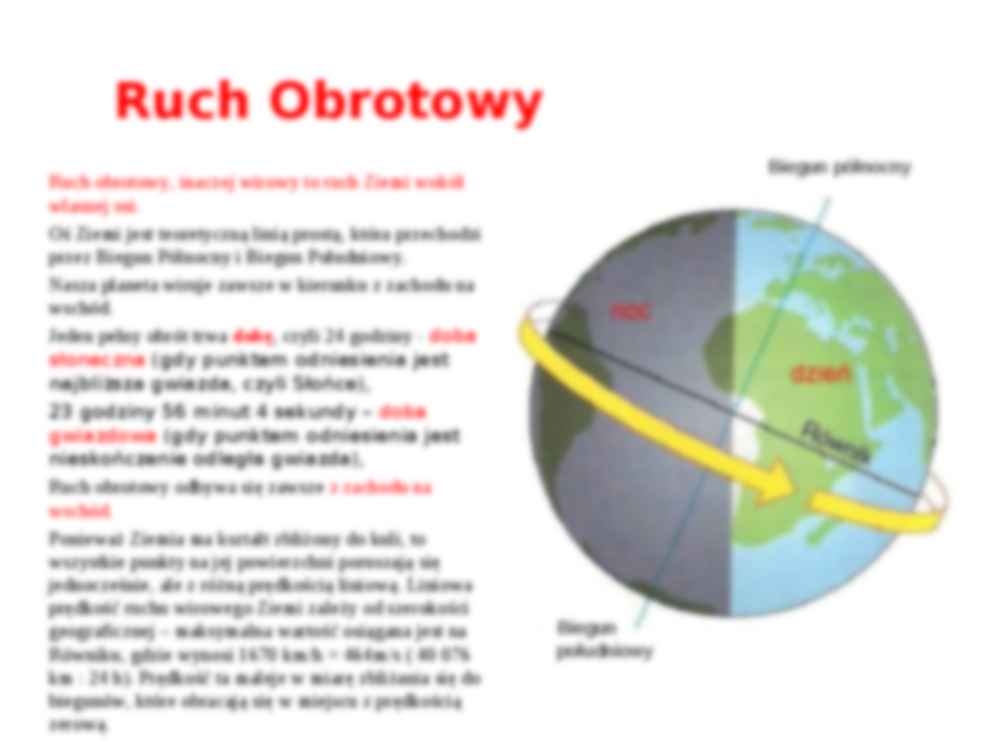 Ruch obrotowy Ziemi i jego następstwa - Notatek.pl Ruch Obrotowy Ziemi Klasa 6