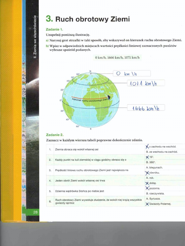 Ruch Obrotowy Ziemi | PDF Ruch Obrotowy Ziemi Klasa 6