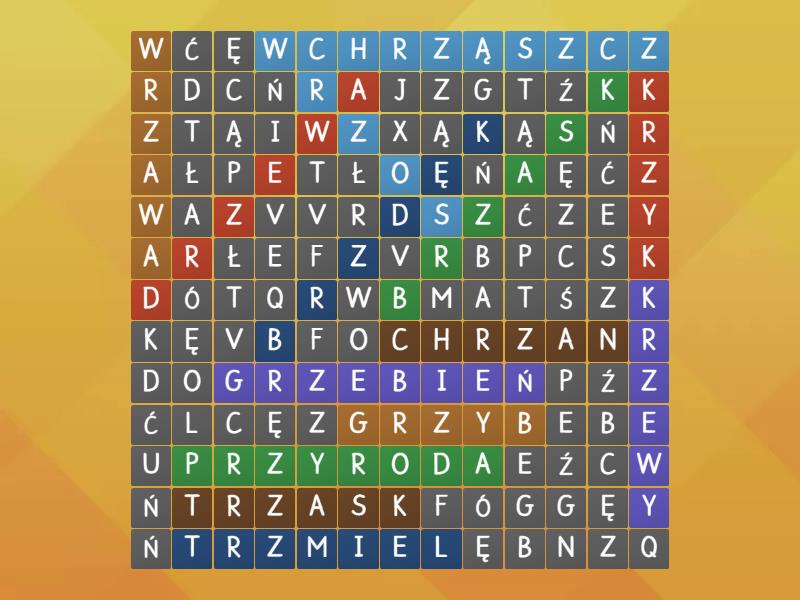 Rz po spółgłoskach - Wordsearch Rz Po Spółgłoskach Karty Pracy