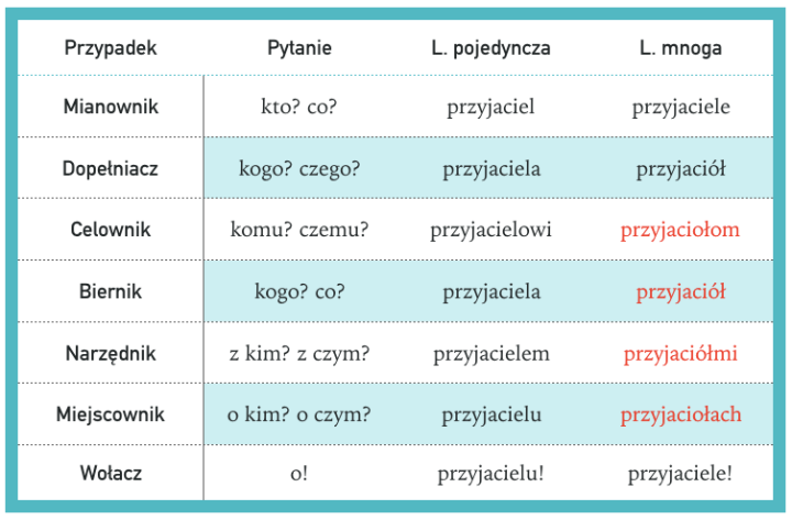 Rzeczownik od podstaw – Język polski Sprawdzian Z Odmiany Rzeczownika Klasa 4