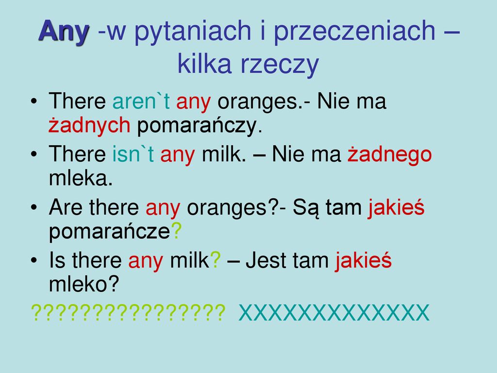rzeczowniki policzalne i niepoliczalne przygotowała mgr Aneta Latus Uzupelnij Zdania Uzywajac Some Lub Any