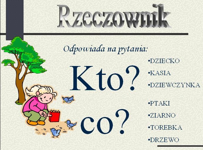 Rzeczownik Na Jakie Pytanie Odpowiada