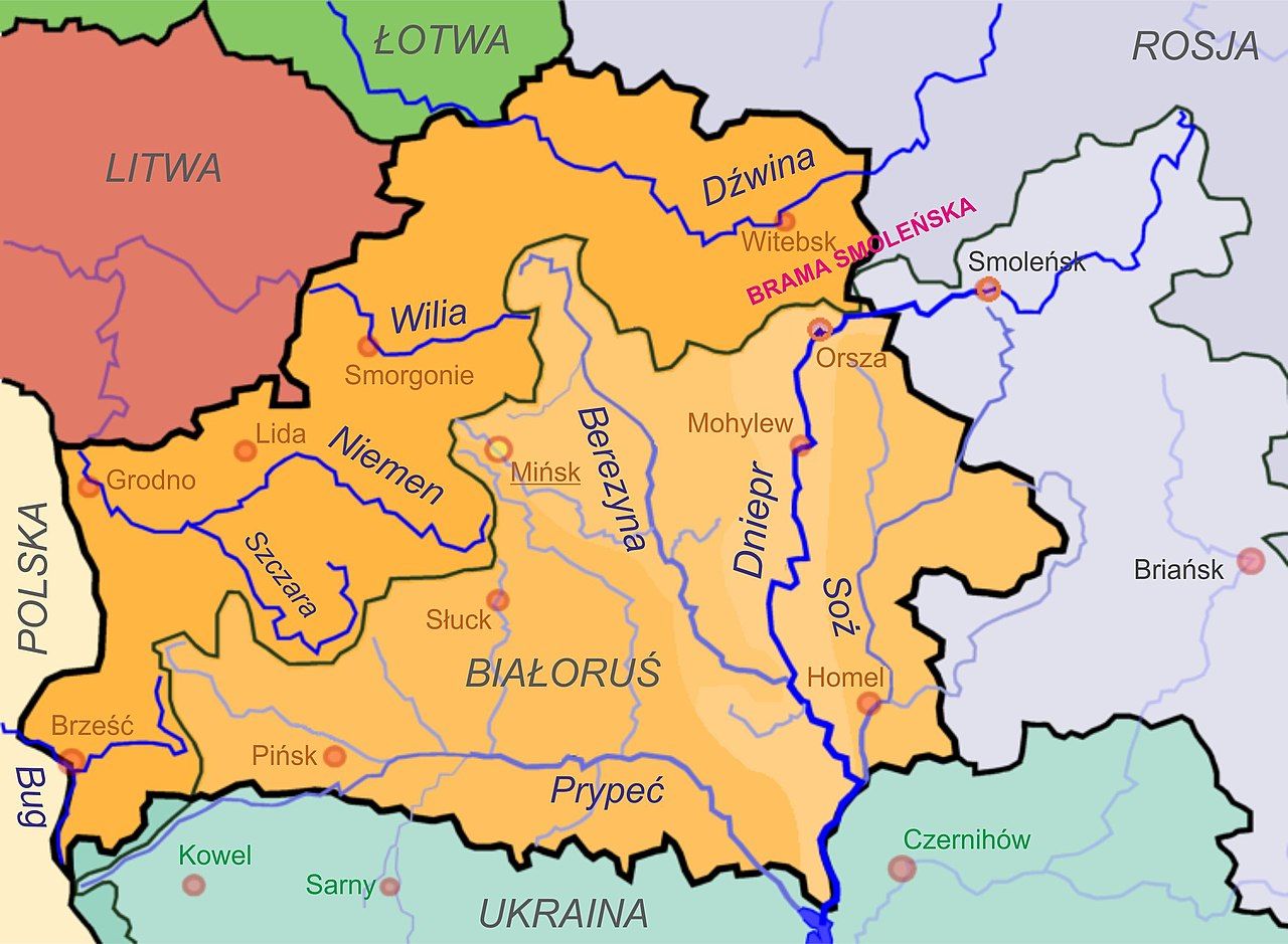 Rzeki i dorzecza Białorusi, wododział bałtycko-czarnomorski oraz Brama Jaka Rzeka Przepływa Przez Brukselę