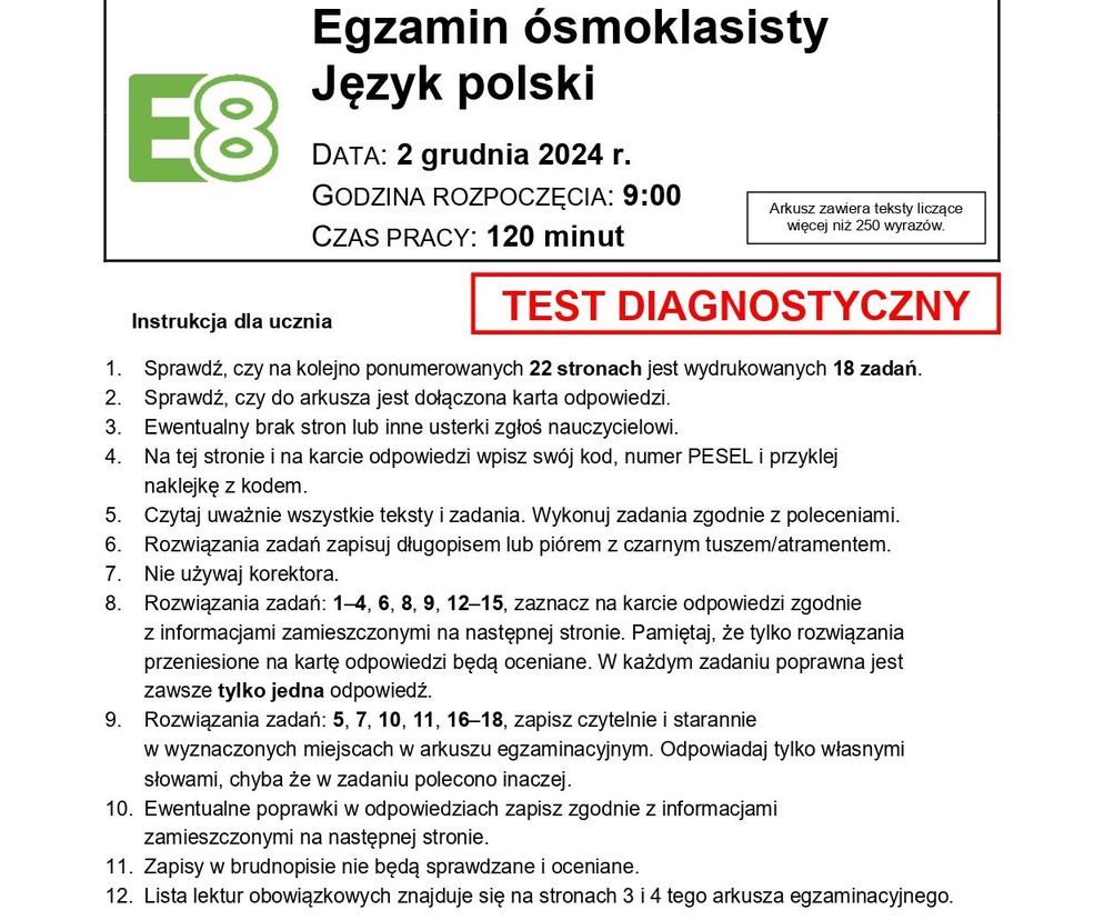 Są arkusze i odpowiedzi próbnego egzaminu ósmoklasisty z języka Usługi W Polsce Sprawdzian Odpowiedzi