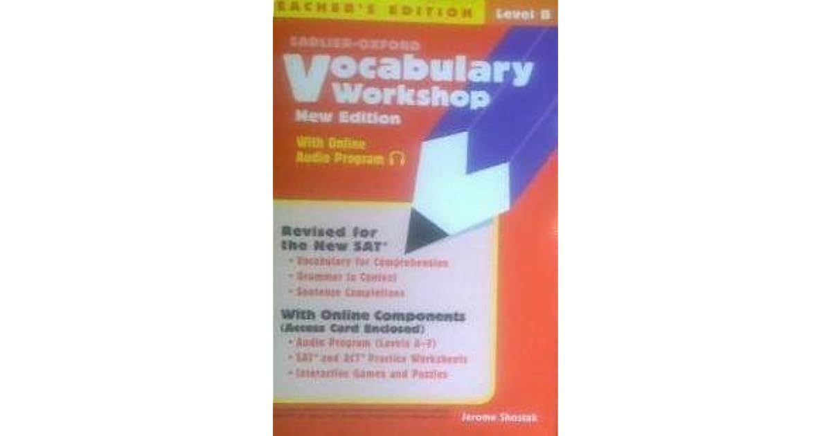 Sadlier-Oxford Vocabulary Workshop Level B: Teacher's Edition by Jerome Vocabulary Workshop Level B Unit 9
